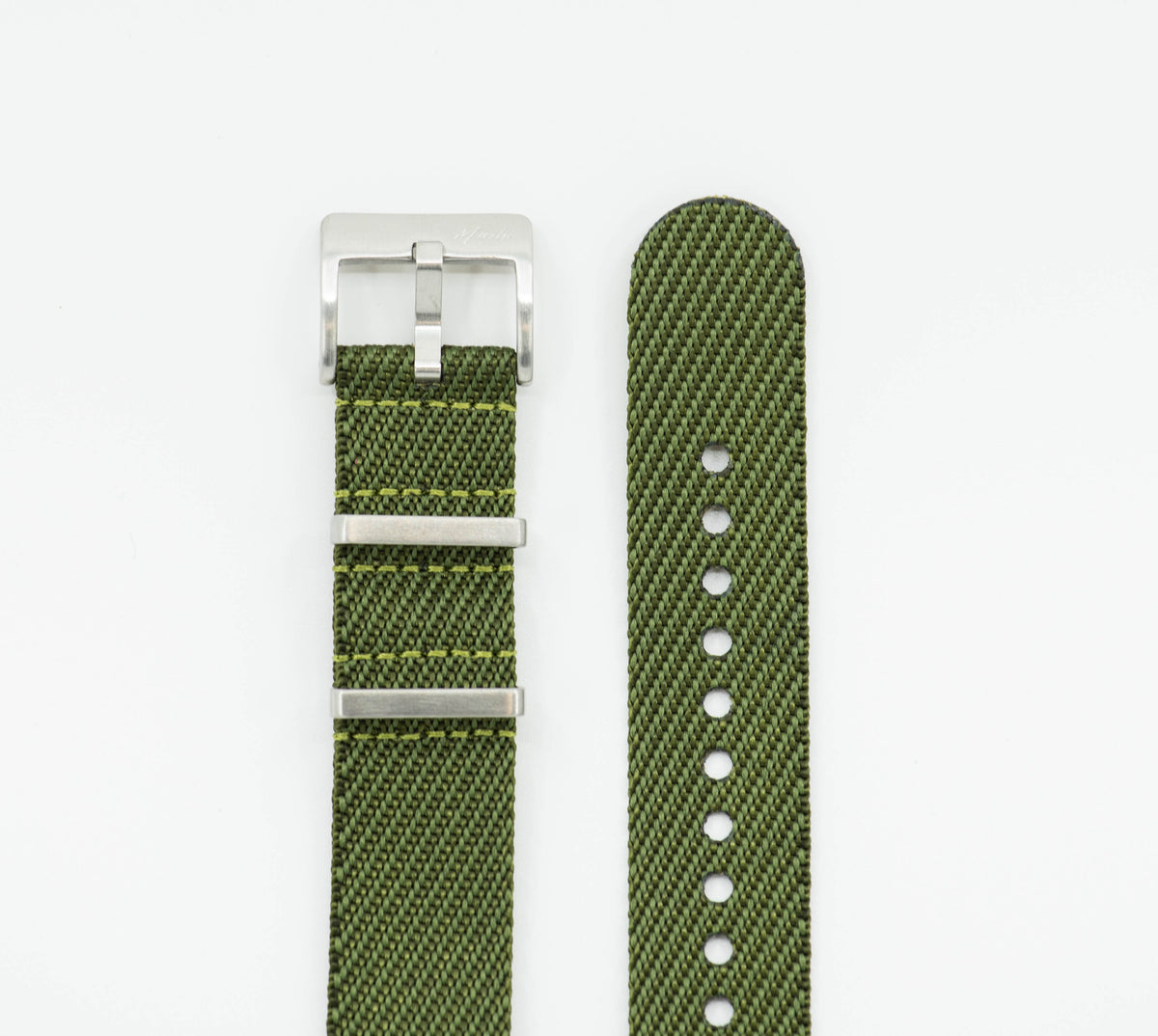 Phenome Olive Green Nylon Strap 20 mm / Short / Brushed